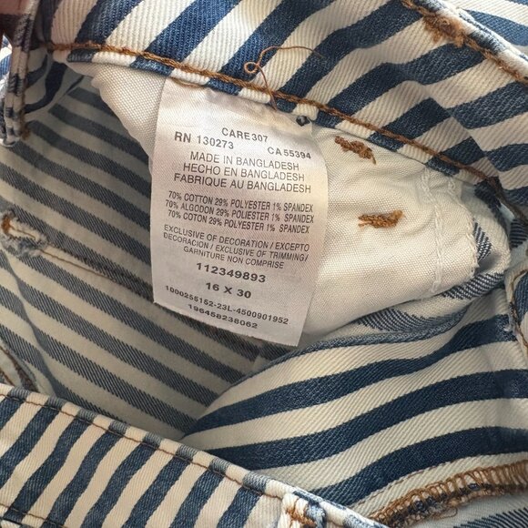 Wrangler High Rise Fierce Flare Jeans Women's 16 x 30 Blue White Stripe Cowgirl - Picture 3 of 8